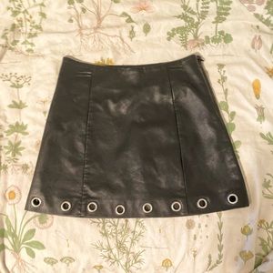 High rise faux leather skirt.